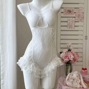 Elegant White Lace Bodysuit
